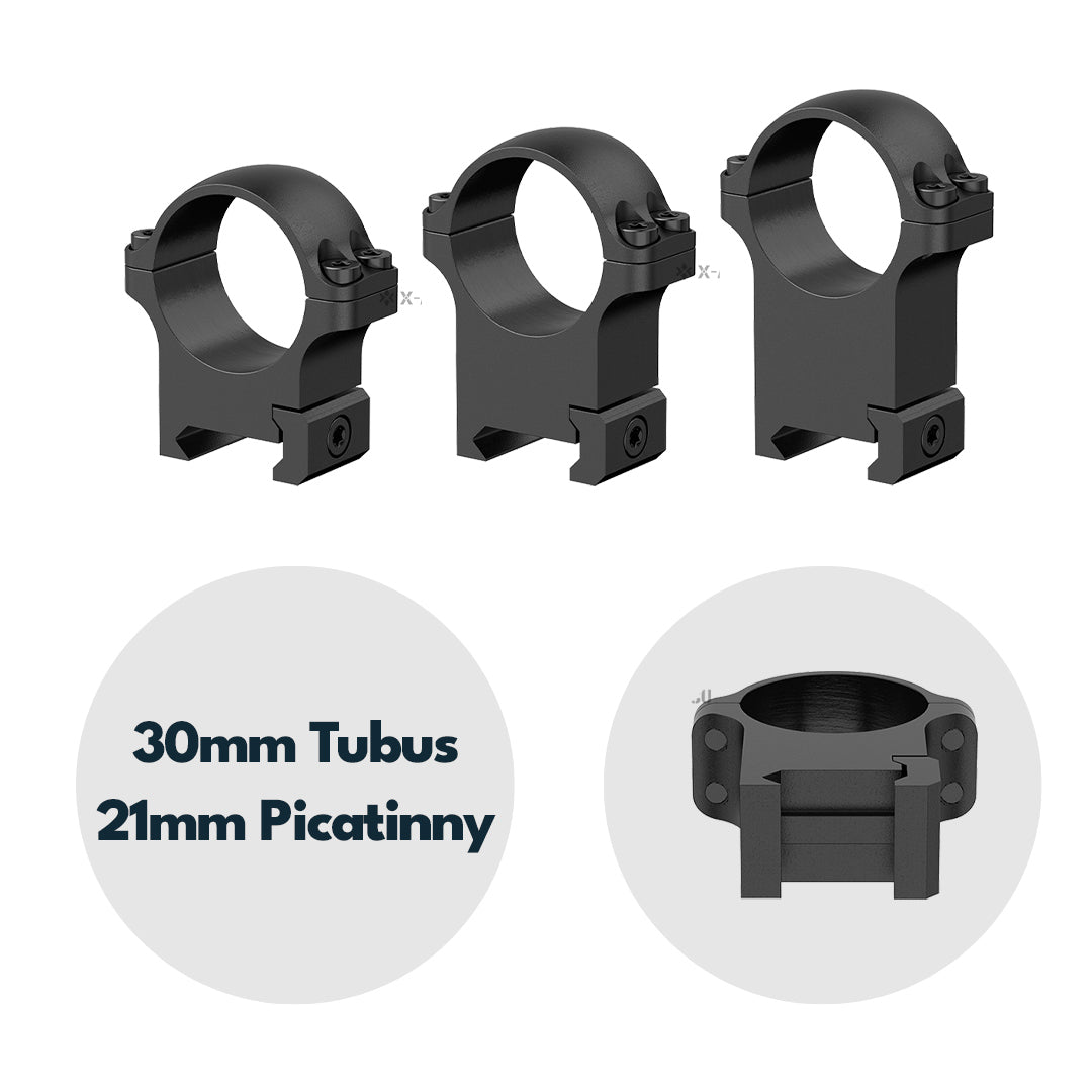 Vector Optics Stahl-Montage für 30mm Tubus, 21mm Picatinny/Weaver in verschiedenen Höhen