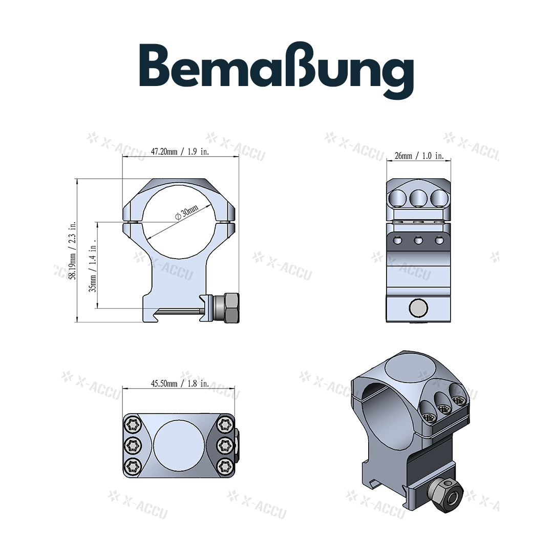 Vector Optics XASR-3002 X-Accu Montage für 30mm Tubus, 21mm Picatinny, h= 32mm