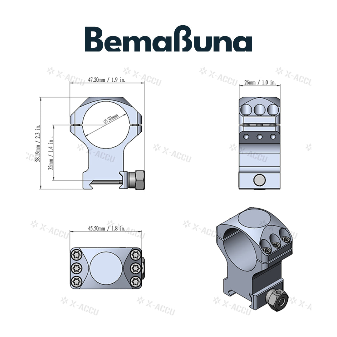 Vector Optics XASR-3003 X-Accu Montage für 30mm Tubus, 21mm Picatinny, h= 35mm