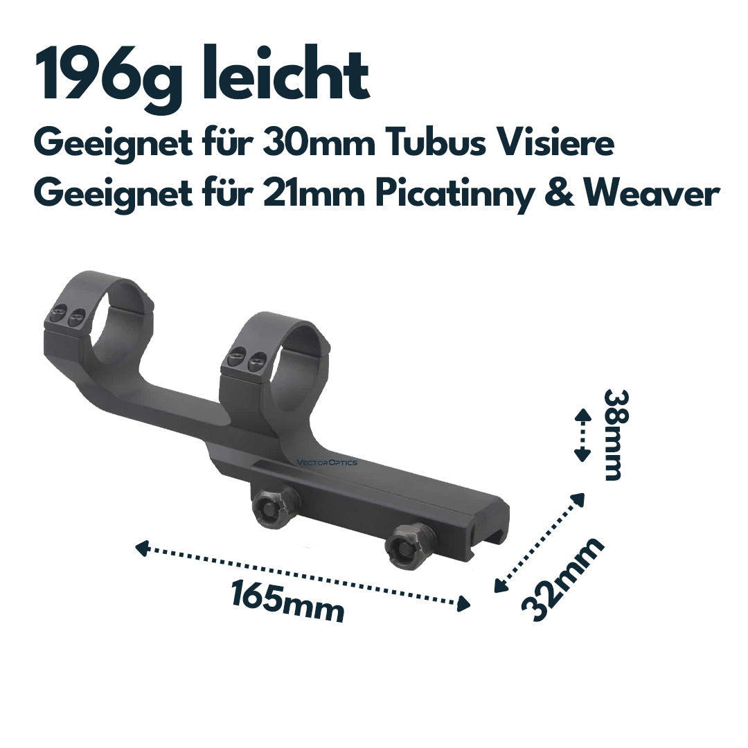 Vector Optics SCTM-24B Blockmontage Offset für 30mm Tubus, 21mm Picatinny, h=38mm
