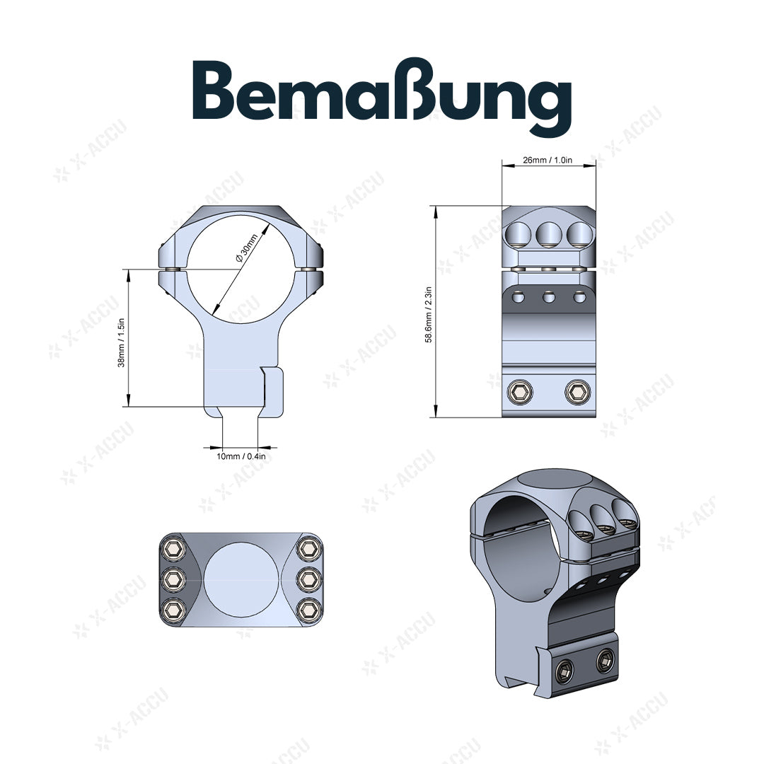 Vector Optics XASR-3006 X-Accu Montage für 30mm Tubus 11mm Dovetail, h= 38mm