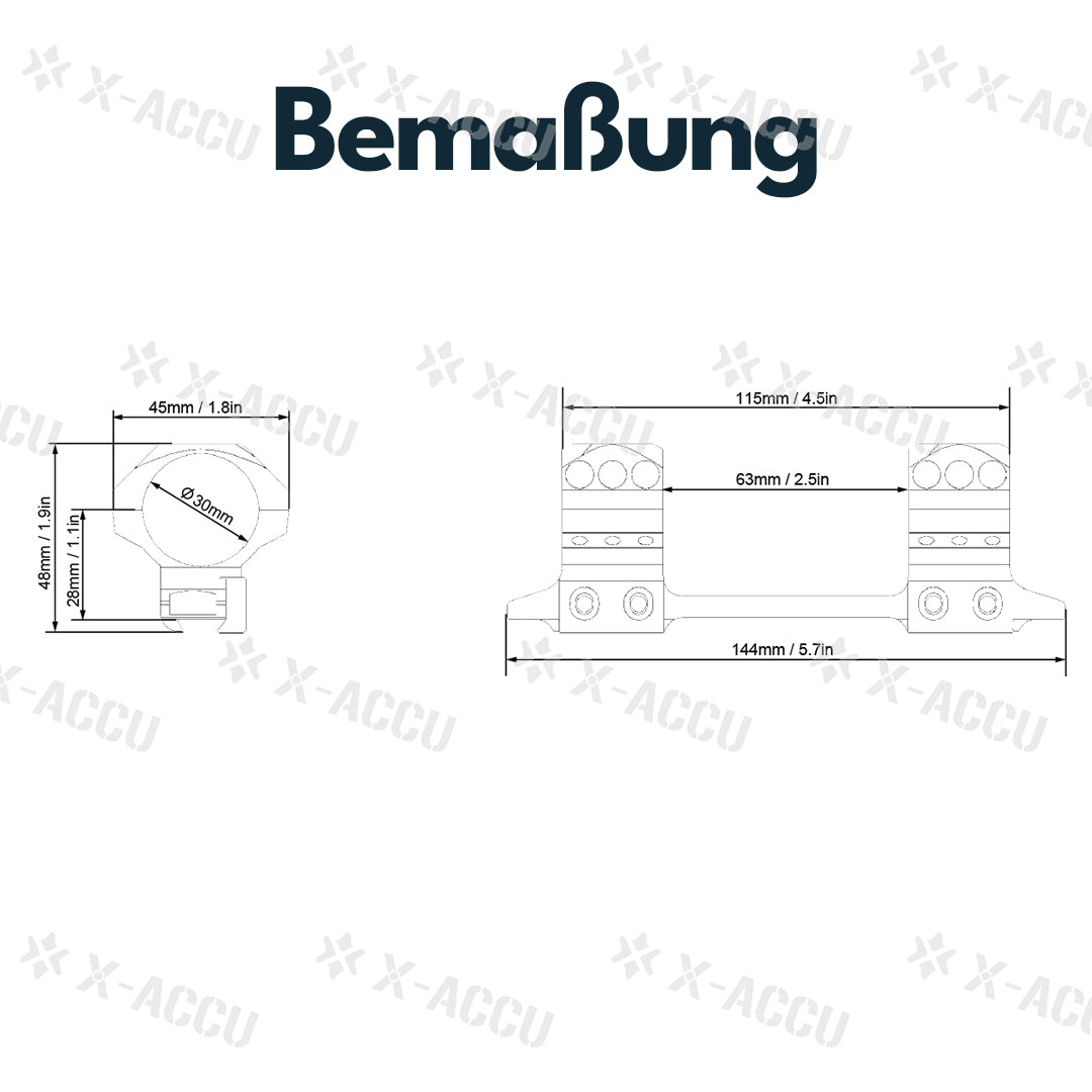 Vector Optics XASR-F3100 X-Accu Blockmontage für 30mm Tubus, 11mm Dovetail, h= 28mm FDE