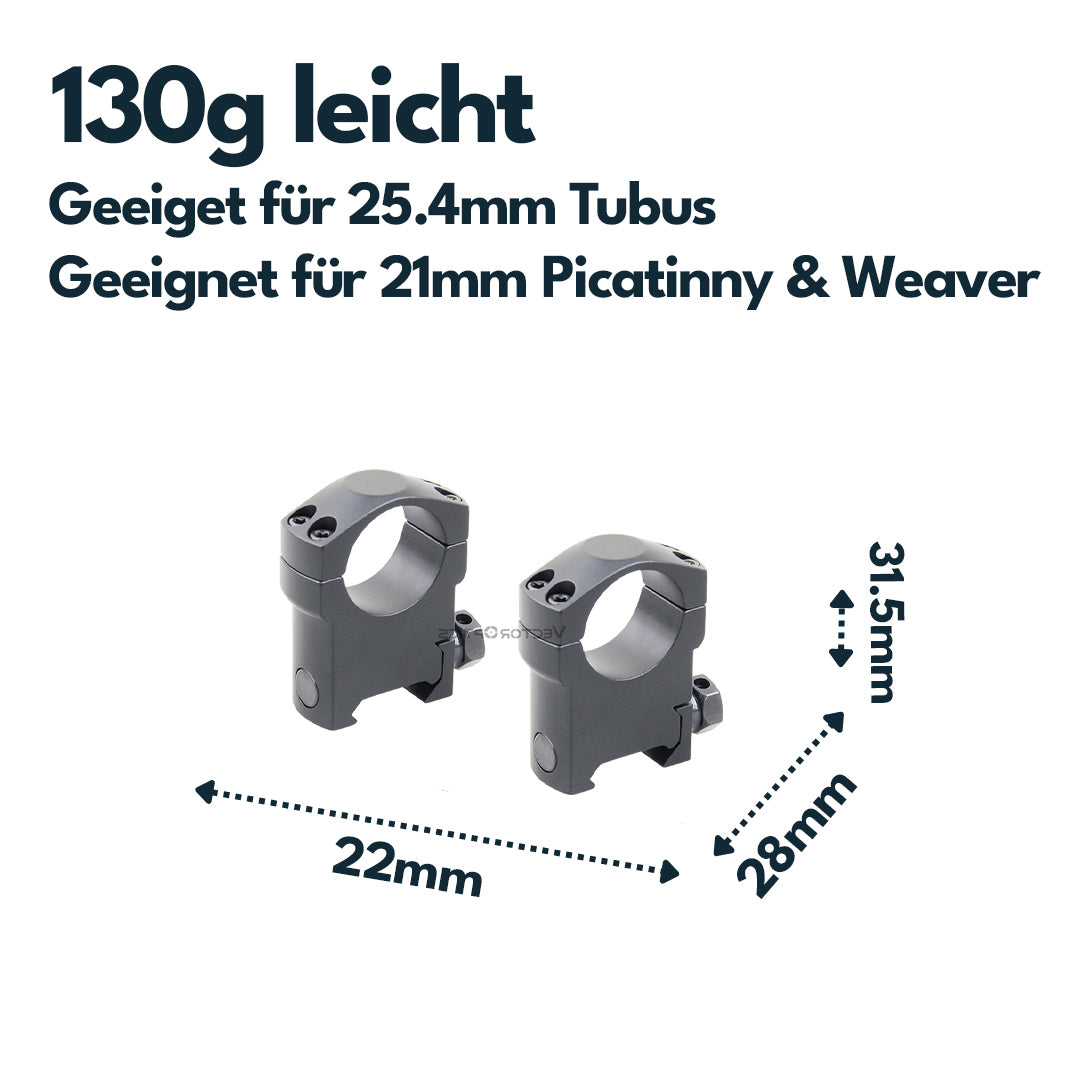 Vector Optics SCTM-64 Montage für 25,4mm Tubus, 21mm Weaver, h=31mm