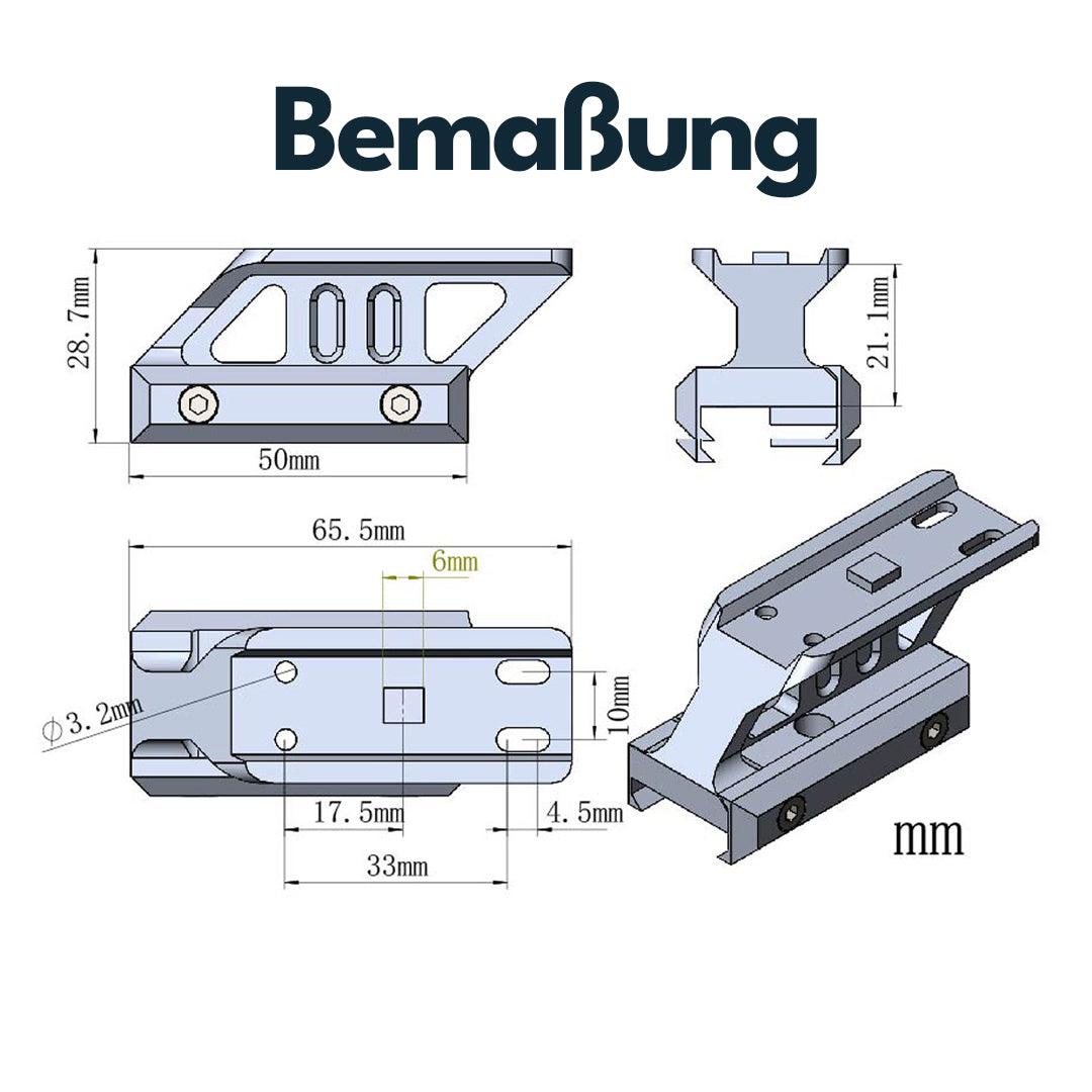 Vector Optics MAV-P08 Montage für Aimpoint Micro Footprint, 21mm Picatinny, h=21mm