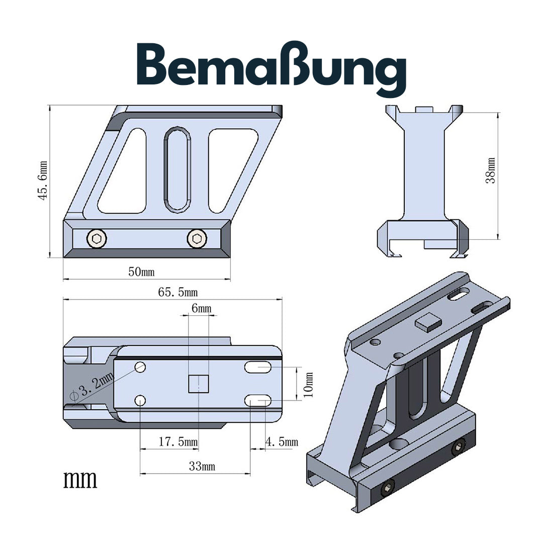 Vector Optics MAV-P15 Montage für Aimpoint Micro Footprint, 21mm Picatinny, h=38mm