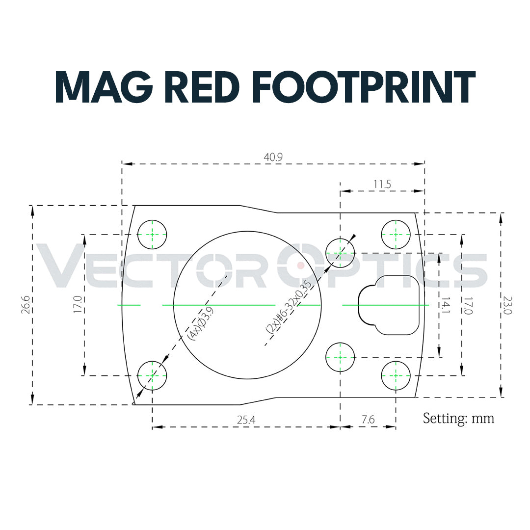 Vector Optics SCFRM-11 Montage aus Polymer mit MAG (SHIELD) Footprint, 21mm Picatinny, h=28mm