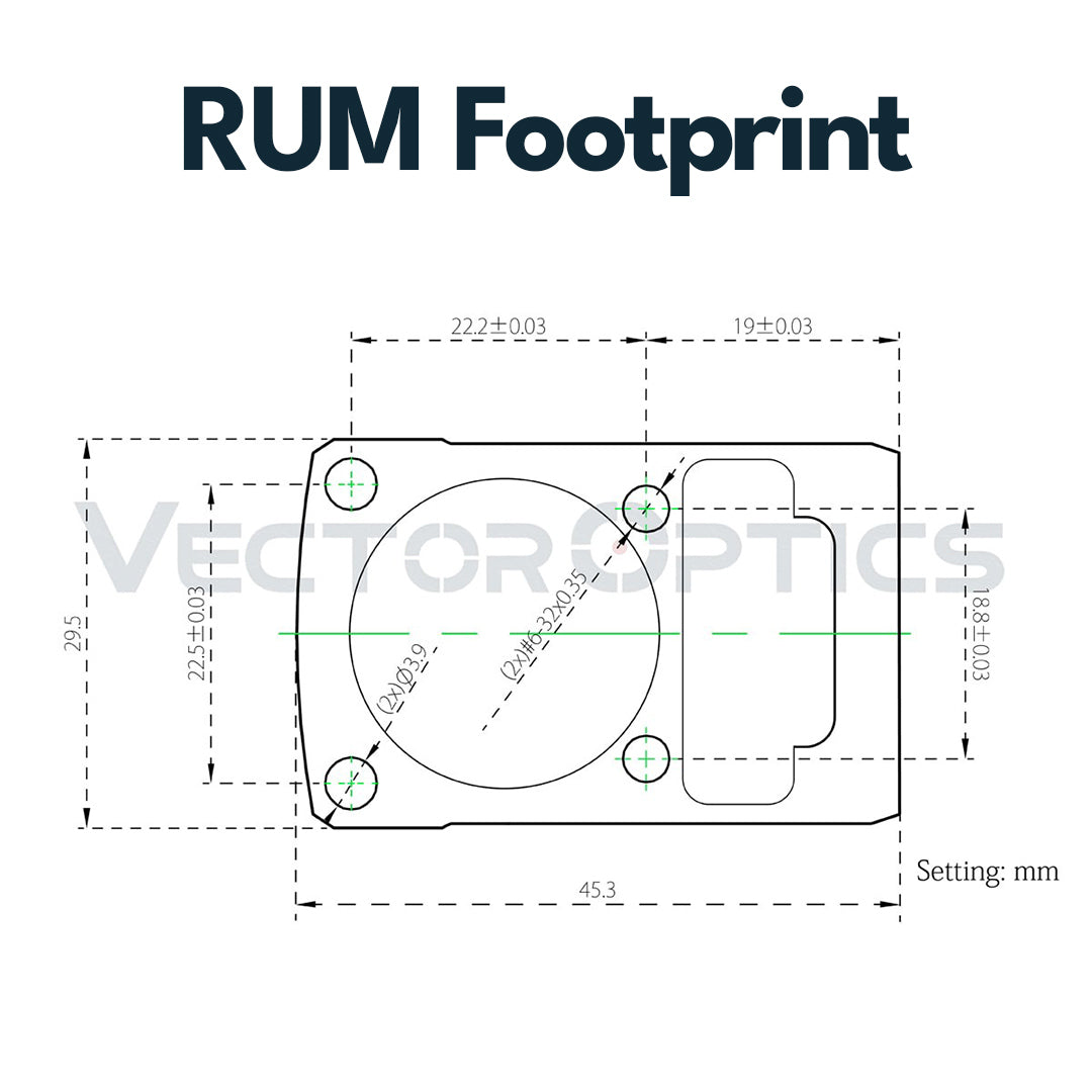 Vector Optics SCPSM-01 Cantilever Montage für RUM (Aimpoint Micro) Footprint, 21mm Picatinny