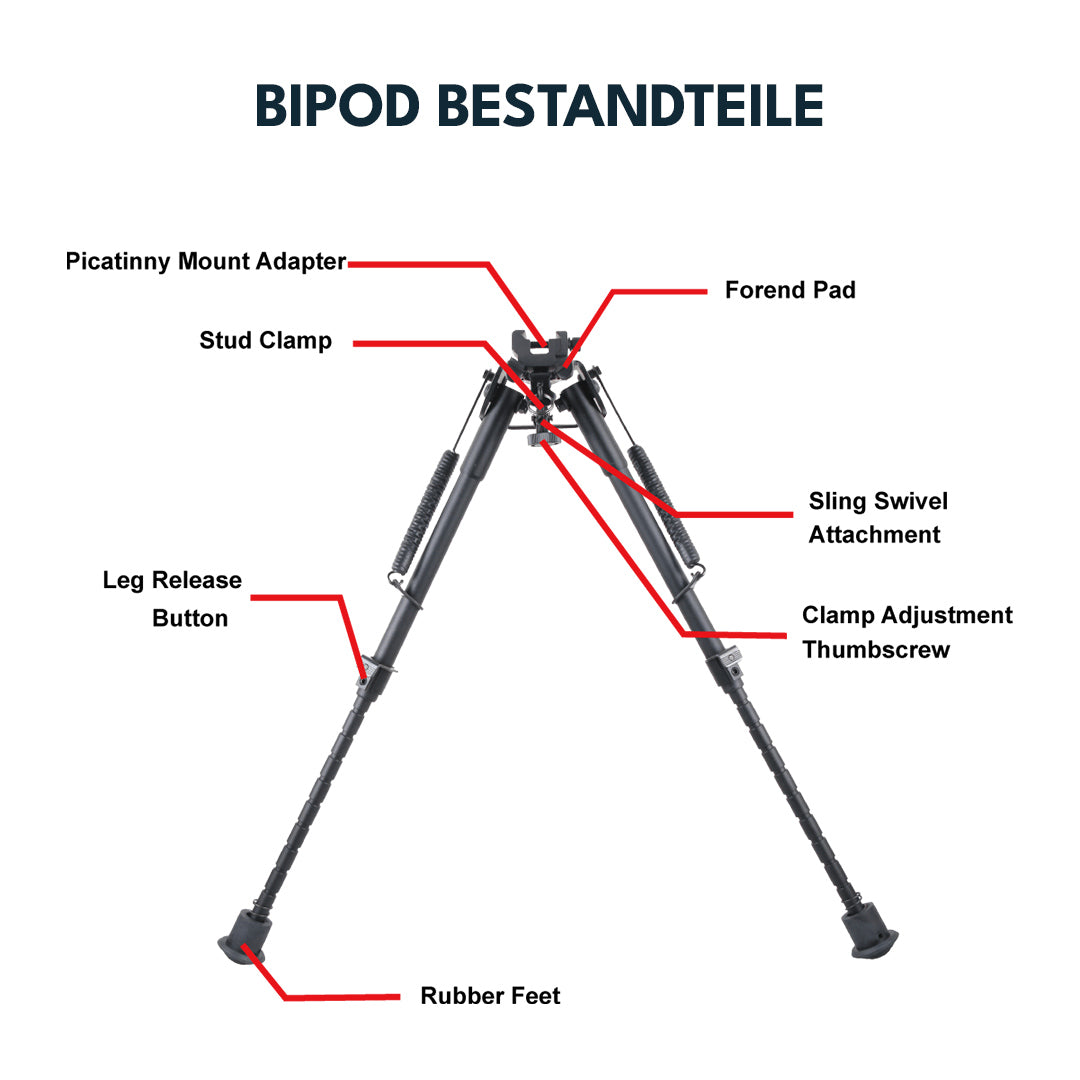 Vector Optics Rokstad Bipod made of high-quality aluminum in various heights