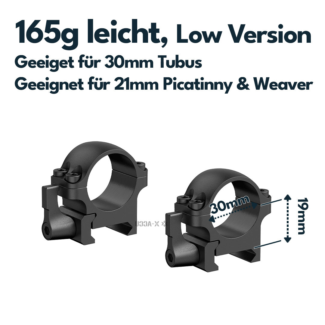 Vector Optics Stahl-Schnellmontage für 25,4mm Tubus, 21mm Picatinny/Weaver in verschiedenen Höhen