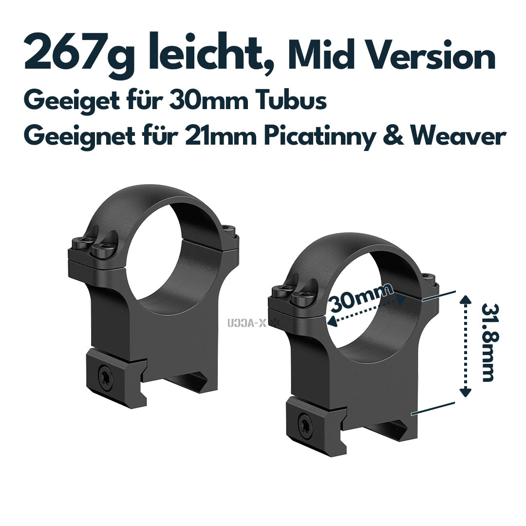 Vector Optics Stahl-Montage für 30mm Tubus, 21mm Picatinny/Weaver in verschiedenen Höhen