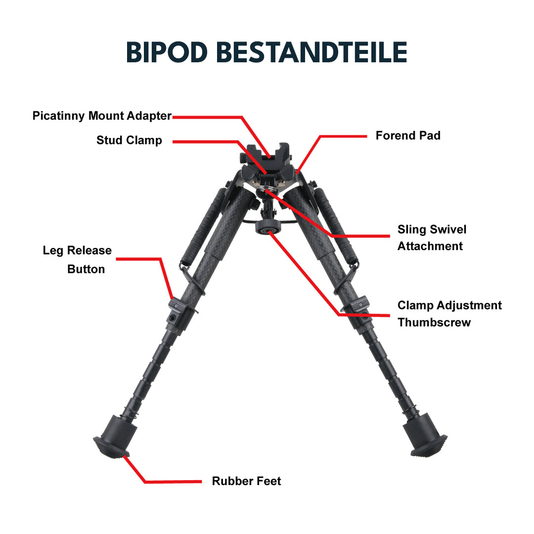 Vector Optics Rokstad bipod made of carbon and aluminum in various heights