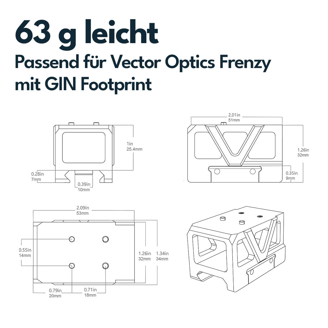 Vector Optics SCFRM-24 GIN Footprint Riser Montage