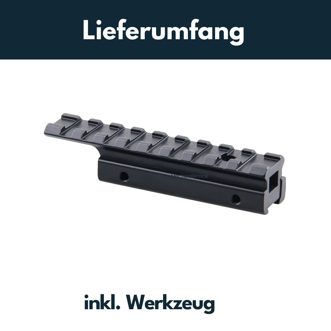 Vector Optics SCRA-31 Adapter von 11mm Dovetail zu 21mm Picatinny, l=100mm