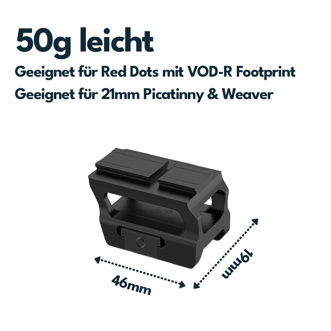 Vector Optics SCFRM-15 Raiser-Montage mit VOD (Aimpoint) Footprint für 21mm Weaver, h=19mm