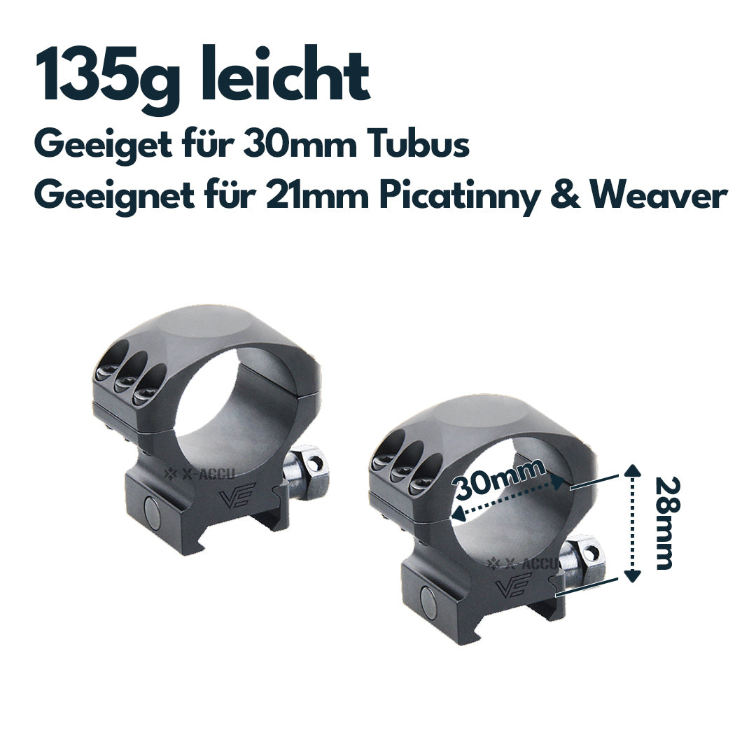 Vector Optics XASR-3001 X-Accu Montage für 30mm Tubus, 21mm Picatinny, h= 25,4mm