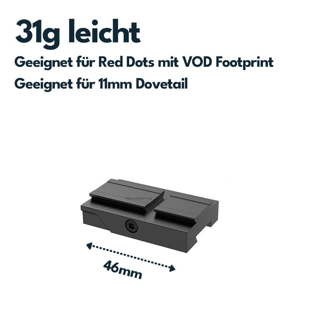 Vector Optics SCFRM-17 Montage mit VOD (Aimpoint) Footprint für 11mm Dovetail, h=6mm