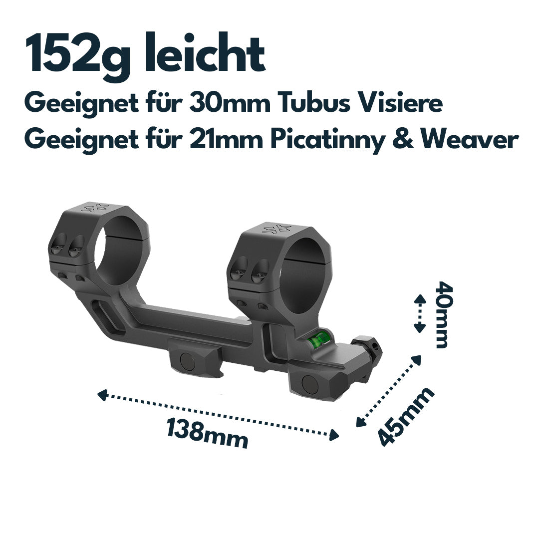 Vector Optics SCACD-23 Cantilever-Blockmontage mit eingebauter Wasserwaage für 21mm Schiene