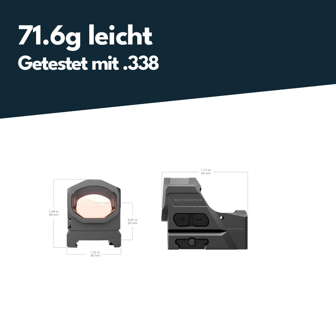 Vector Optics SCRD-SM64 Frenzy-X FLEX 1x19x26 MRS GenII Solar Power Multi-Reticle