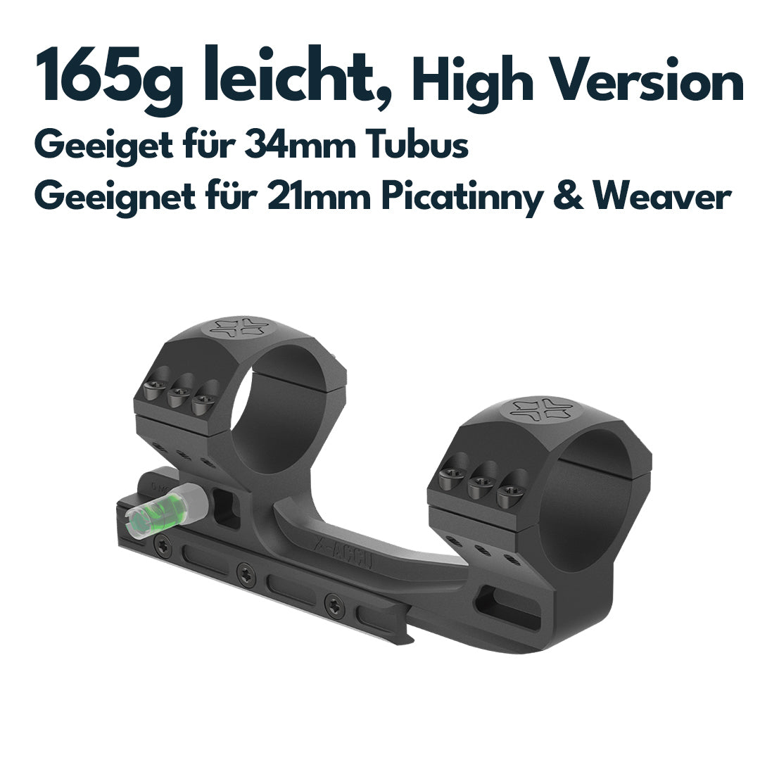 Vector Optics XASR-3015 X-Accu Cantilever Blockmontage mit 20MOA Vorneigung für 34mm Tubus, 21mm Picatinny, h= 40mm