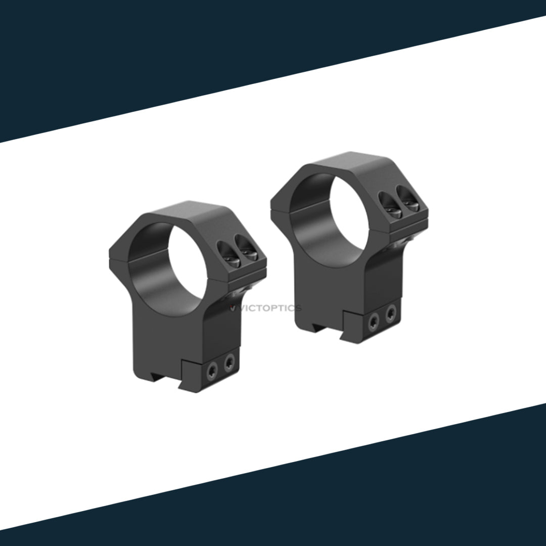 Victoptics Montageringe aus Aluminium für 11mm Schiene und 30mm Tubus aus Aluminium in verschiedenen Höhen