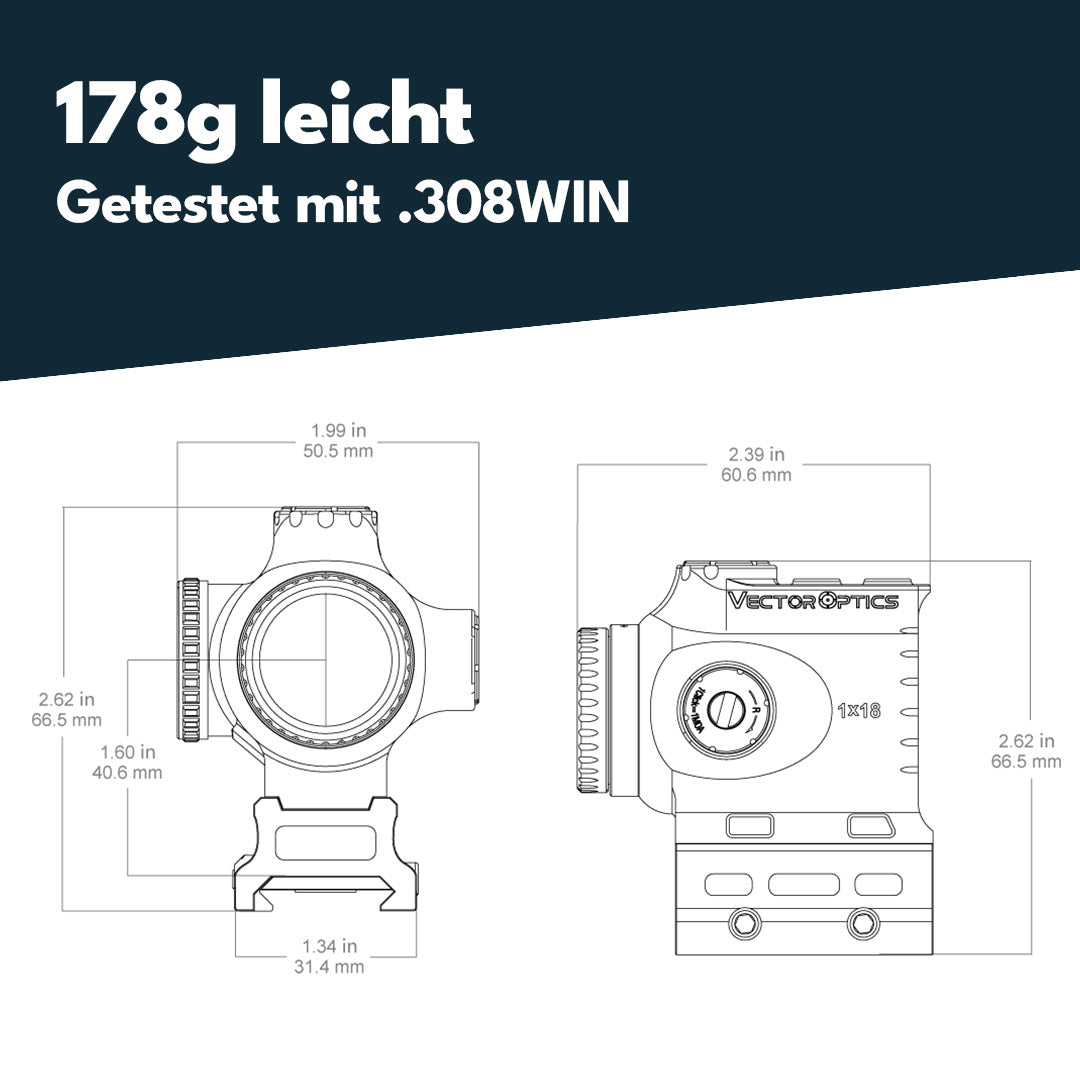 Vector Optics SCPS-M10 Paragon 1X18 Mini Prism Scope