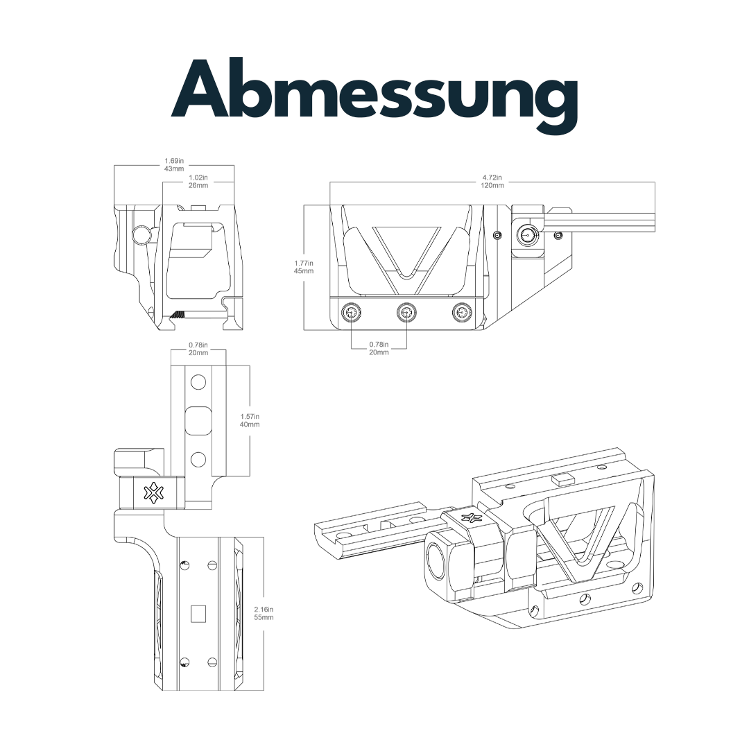 Vector Optics XASR-RM02 einteilige Montageplattform für Scrapper Visier + Paragon Magnifier