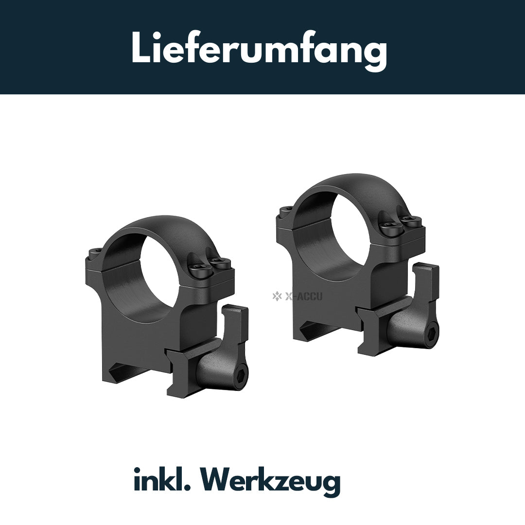 Vector Optics Stahl-Schnellmontage für 25,4mm Tubus, 21mm Picatinny/Weaver in verschiedenen Höhen