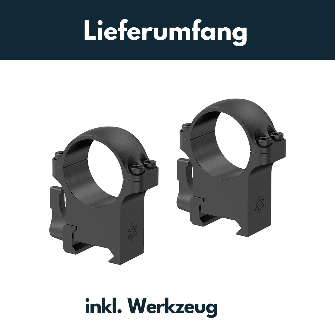 Vector Optics Stahl-Schnellmontage für 30mm Tubus, 21mm Picatinny/Weaver in verschiedenen Höhen