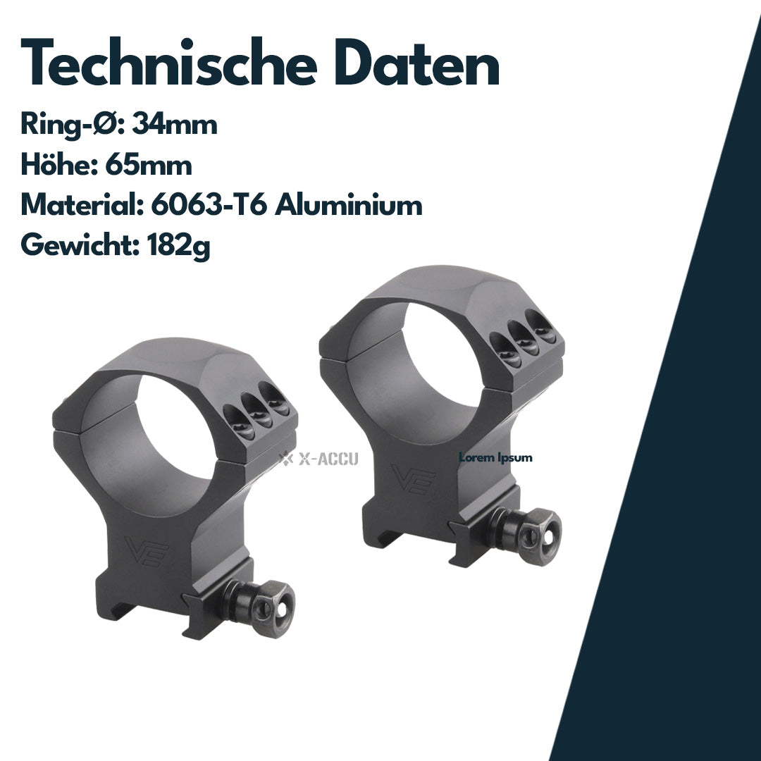 Vector Optics SCTM-54 X-Accu Montage für 34mm Tubus, 21mm Picatinny, h=40mm