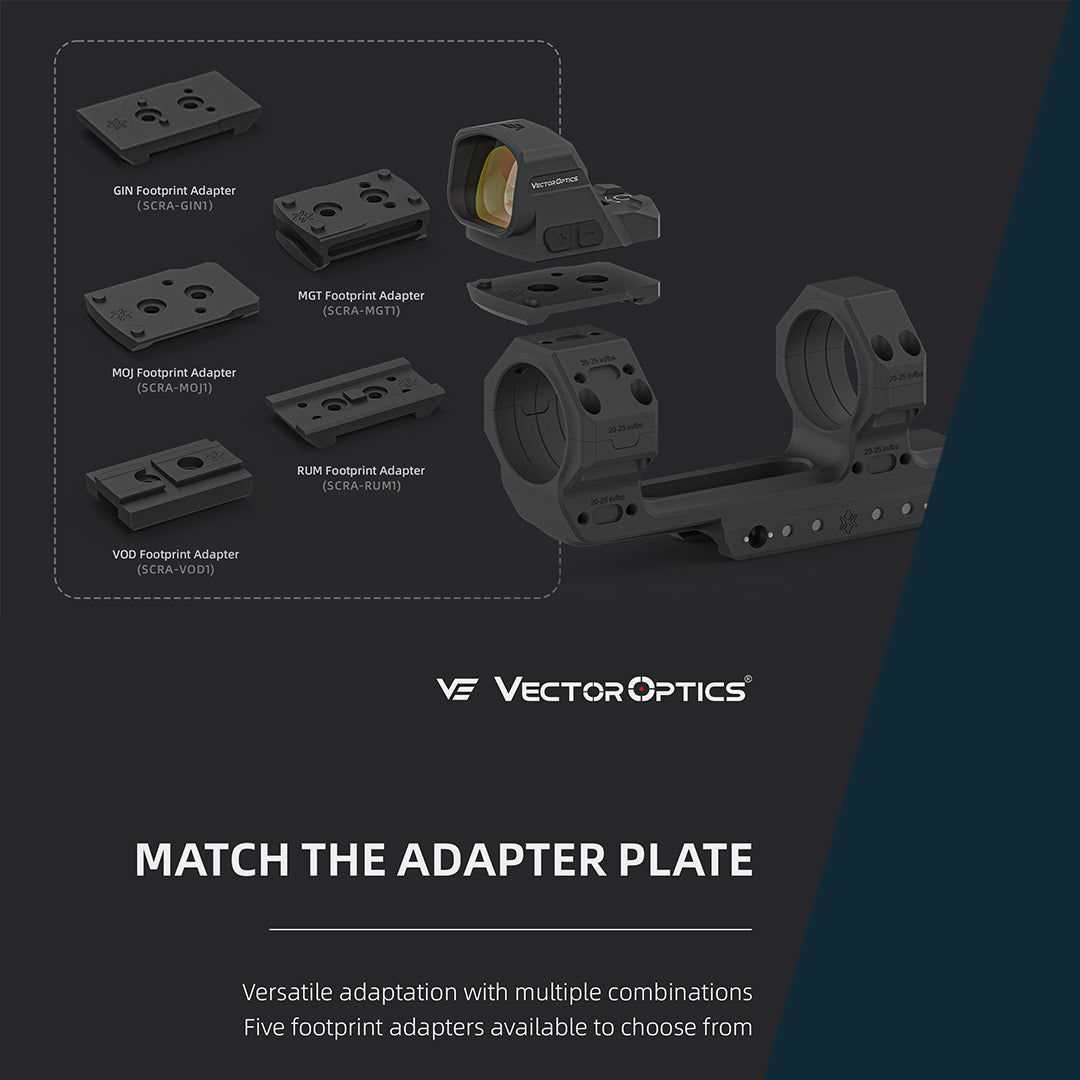 Vector Optics XASR-3476 34mm X-MOD 1.5'' One Piece Extended Picatinny Mount h=38mm