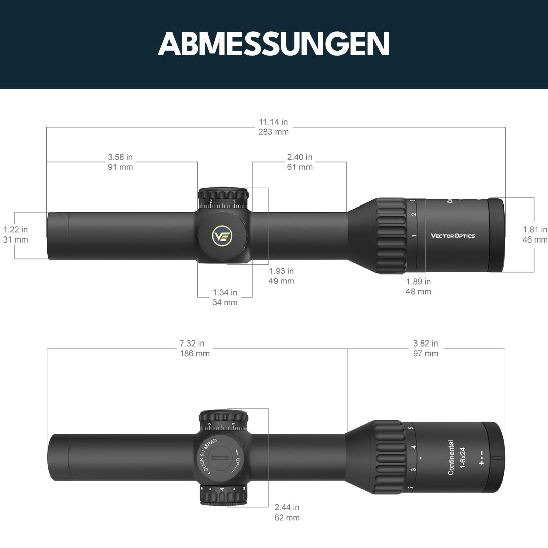 Vector Optics SCOC-44 Continental x6 1-6x24i Fiber
