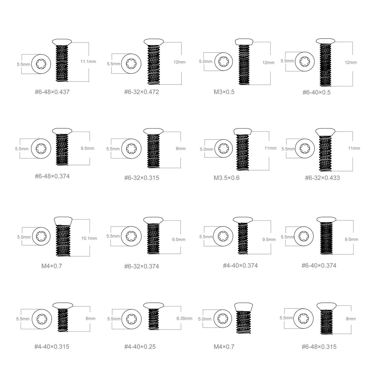 Vector Optics SCTK-07 screw set for reflex sights