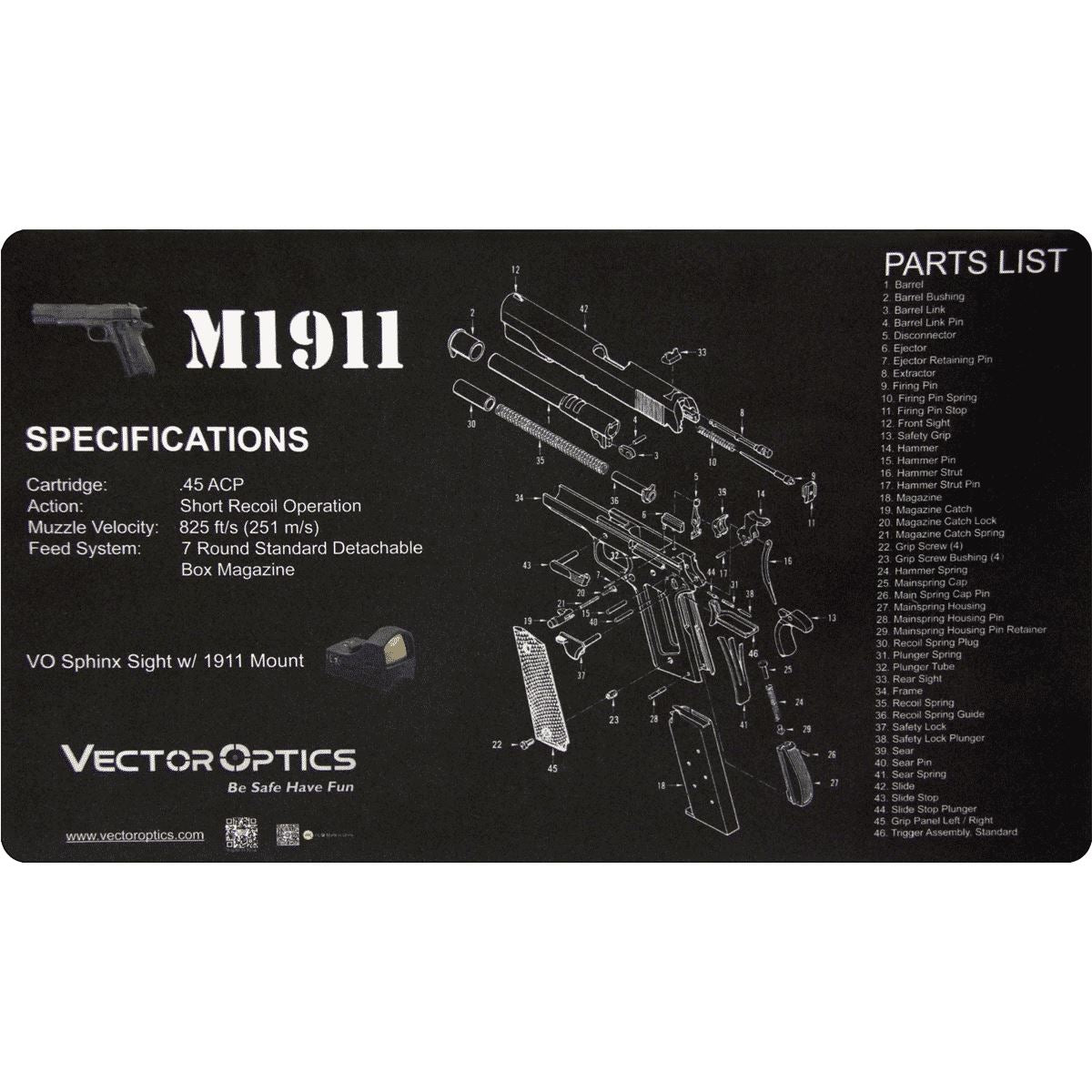 Vector Optics SCBM-03 M1911 cleaning mat