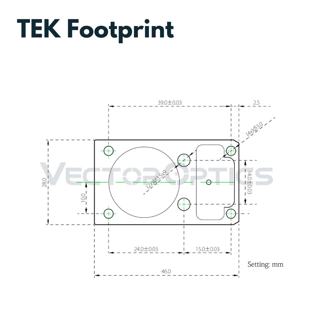 Vector Optics SCFRM-04 Montage mit TEK (Docter Sight) Footprint für 11mm Dovetail