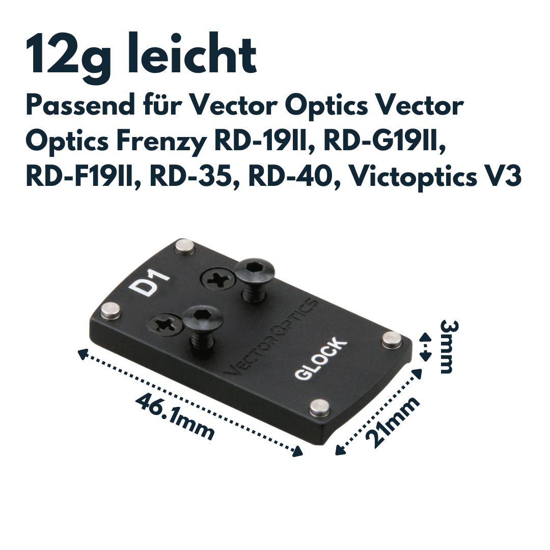 Vector Optics SCRDM-01 Glock Montage für Reflexvisiere mit TEK (Docter Sight) Footprint
