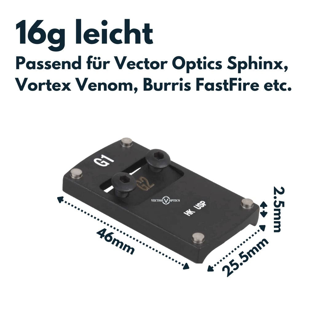Vector Optics SCRDM-07 HK USP Montage für Reflexvisiere mit TEK (Docter Sight) Footprint
