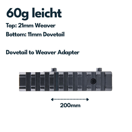 Vector Optics SCRA-31 adapter from 11mm Dovetail to 21mm Picatinny, l=100mm