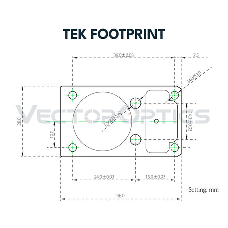 Vector Optics VMPM-02 VeWar mounting plate with TEK footprint for Marui Airsoft