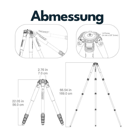 Vector Optics RSCF-T03 Rokstad 56-169cm Tripod Stativ aus Carbonfaser
