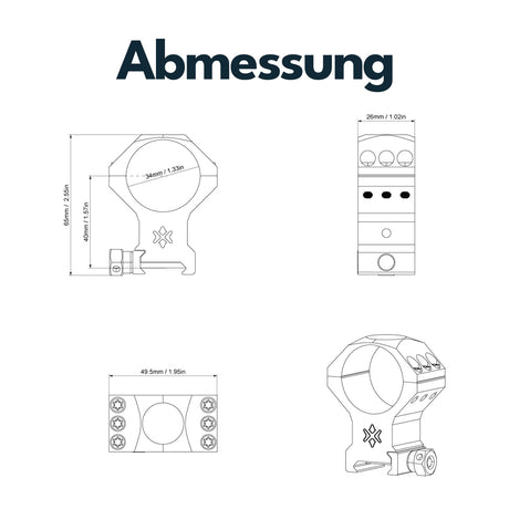 Vector Optics SCTM-54 X-Accu Montage für 34mm Tubus, 21mm Picatinny, h=40mm