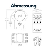 Vector Optics XASR-3052 X-Accu Montage für 30mm Tubus, 21mm Picatinny, h= 32mm
