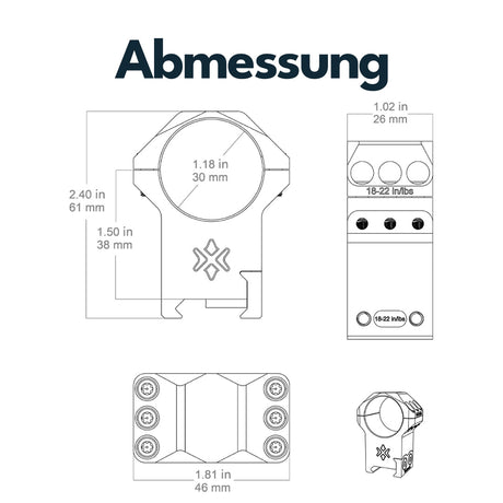 Vector Optics XASR-3053 X-Accu Montage für 30mm Tubus, 21mm Picatinny, h= 38mm