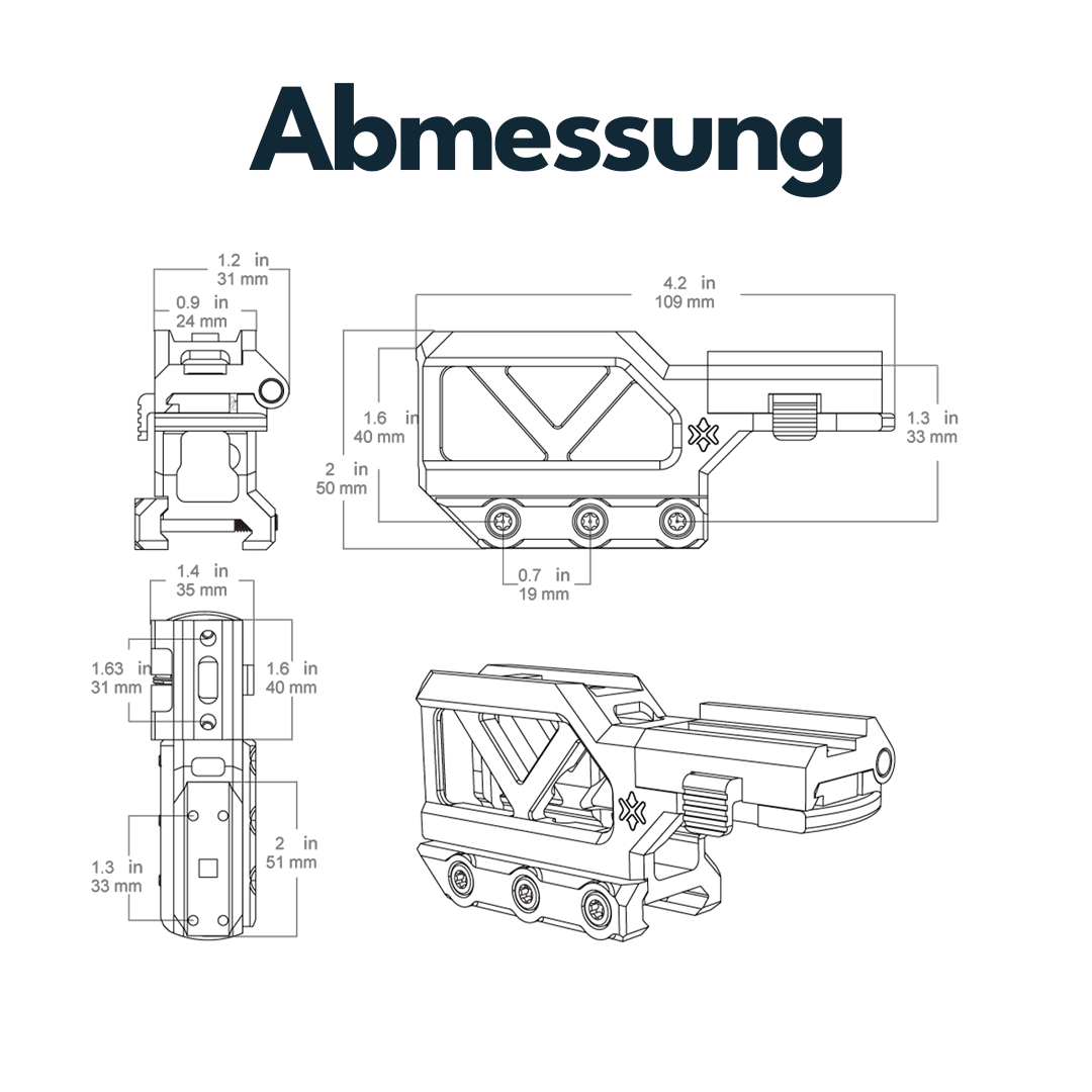Vector Optics XASR-RM01 einteilige Montageplattform für Maverick Visier + Maverick Magnifier
