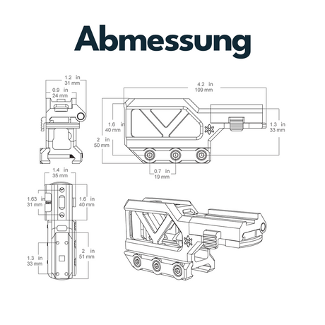 Vector Optics XASR-RM01 einteilige Montageplattform für Maverick Visier + Maverick Magnifier