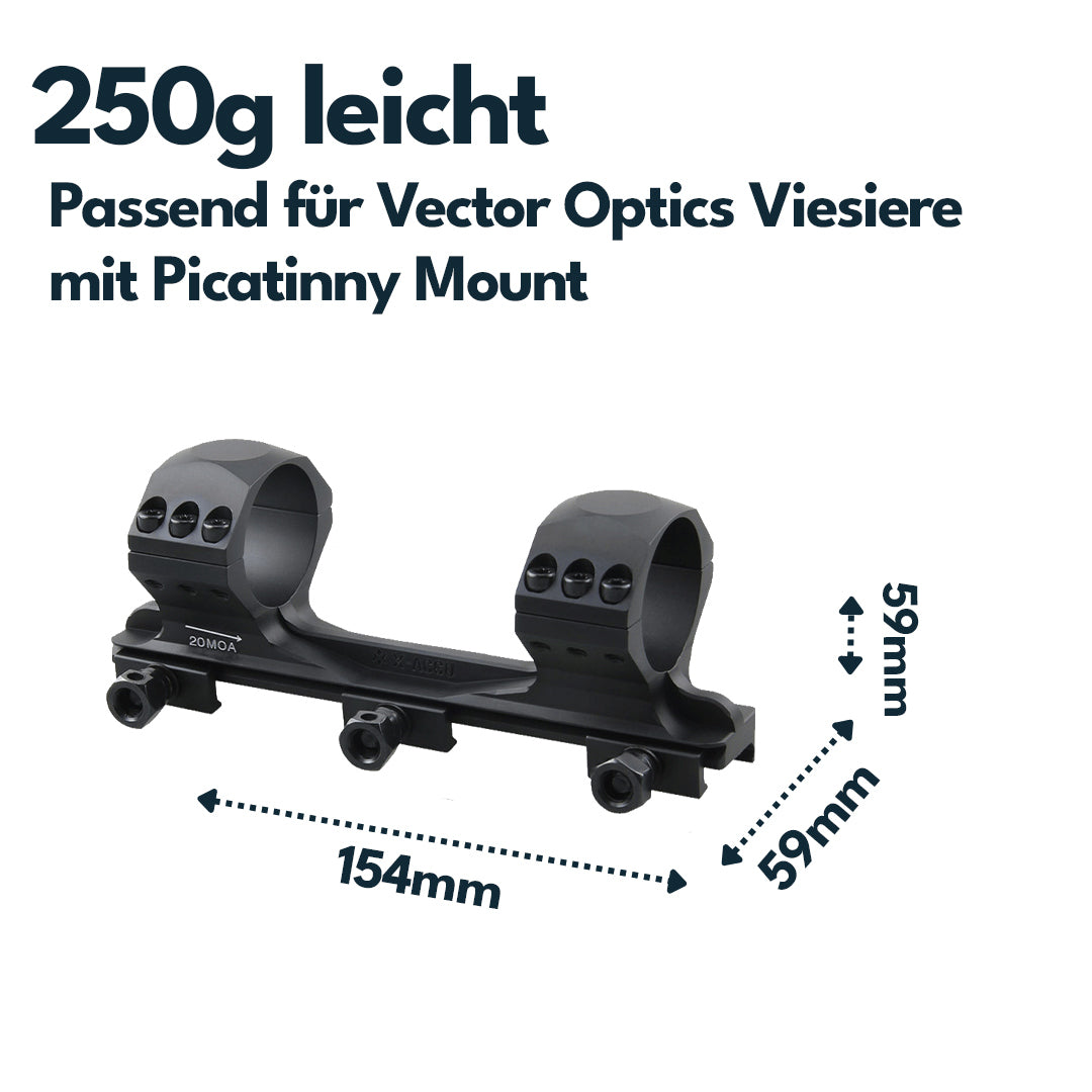 Vector Optics SCTM-61 X-Accu Blockmontage für 34mm Tubus, 21mm Picatinny, 20MOA Vorneigung, h=35mm