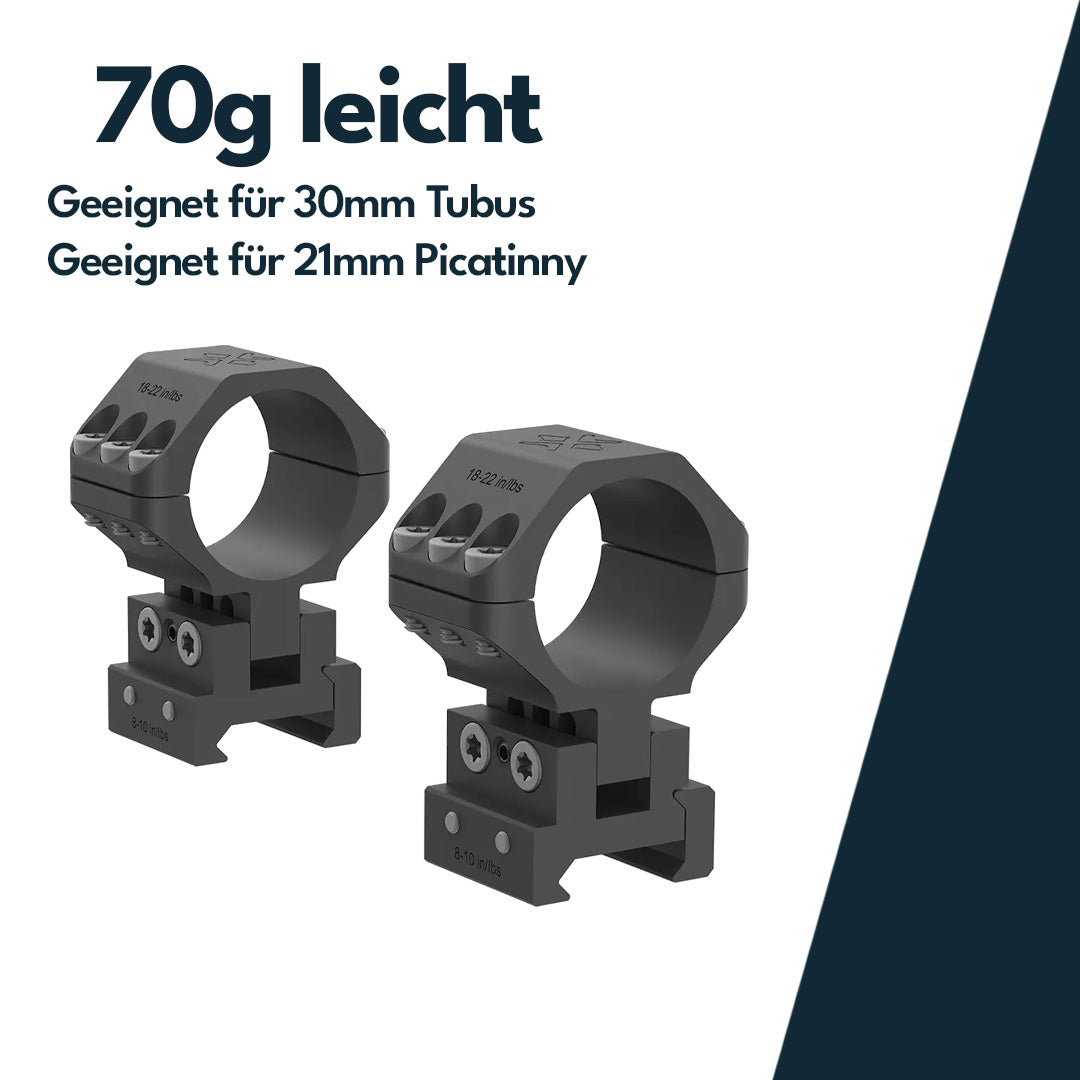 Vector Optics XASR-3041 höhenverstellbare Montage für 30mm Tubus, 21mm Picatinny, h=32-38mm