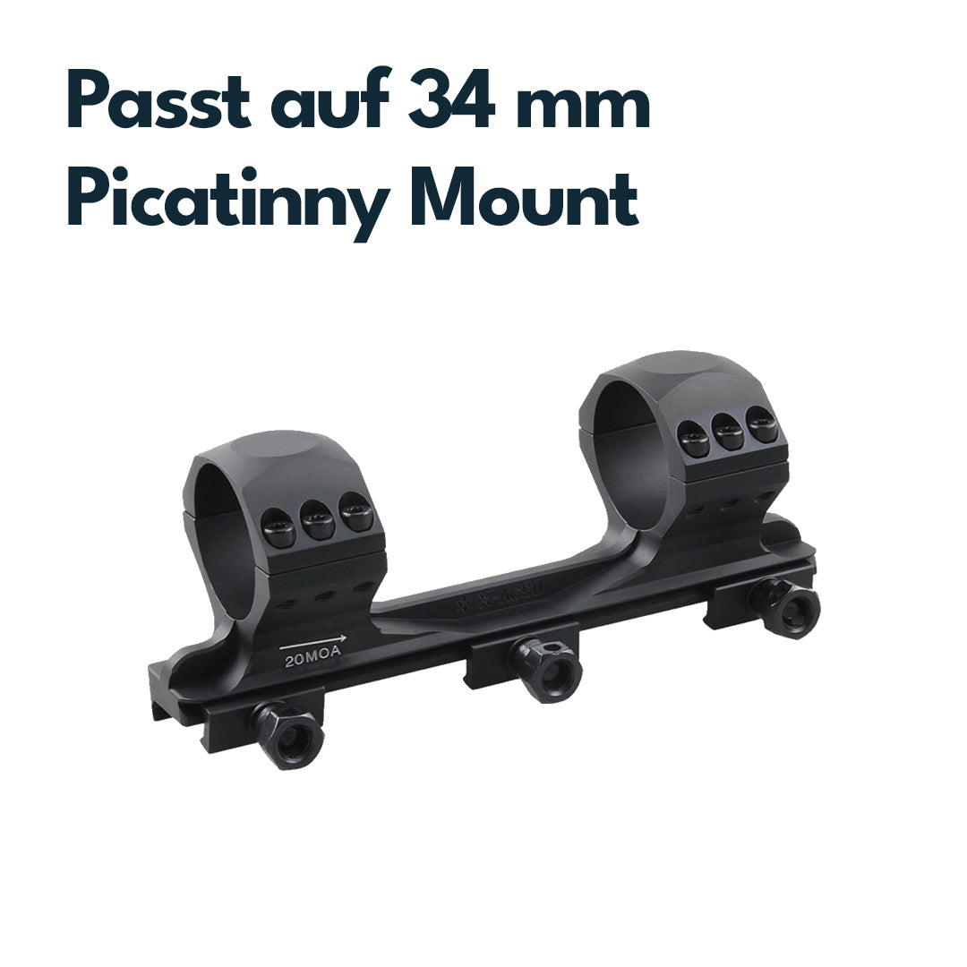 Vector Optics SCTM-61 X-Accu Blockmontage für 34mm Tubus, 21mm Picatinny, 20MOA Vorneigung, h=35mm