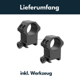 Victoptics aluminum mounting rings for 21mm rail and 25.4mm tube made of aluminum in various heights