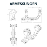Vector Optics XASR-3038 X-Accu Blockmontage für 30mm Tubus, 21mm Picatinny for AR, h=50mm