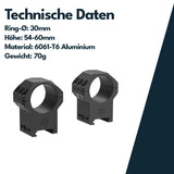 Vector Optics XASR-3041 höhenverstellbare Montage für 30mm Tubus, 21mm Picatinny, h=32-38mm